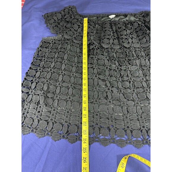 Cato Black Crochet Knit Short Sleeve Top Size 26/28 - Picture 8 of 13
